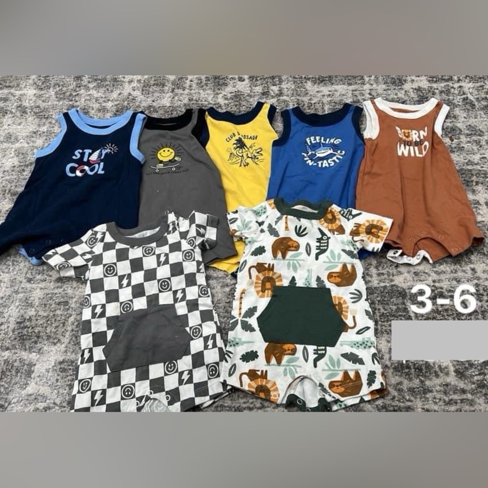 3-6 months baby boy rompers